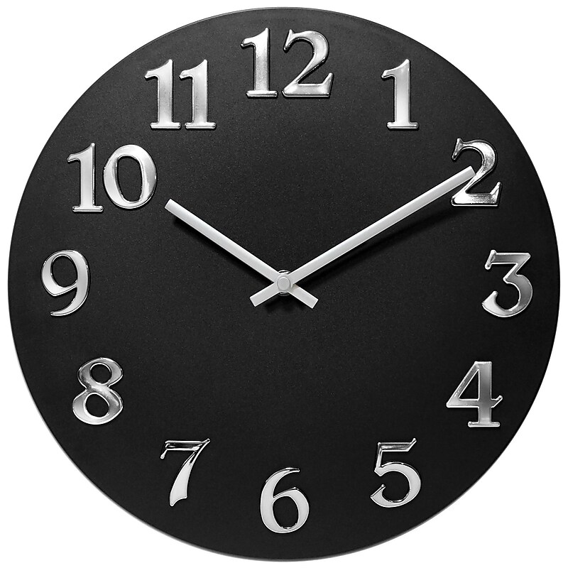 Infinity Instruments Vogue Wall Clock, 12"Dia. (13392BK) image 1