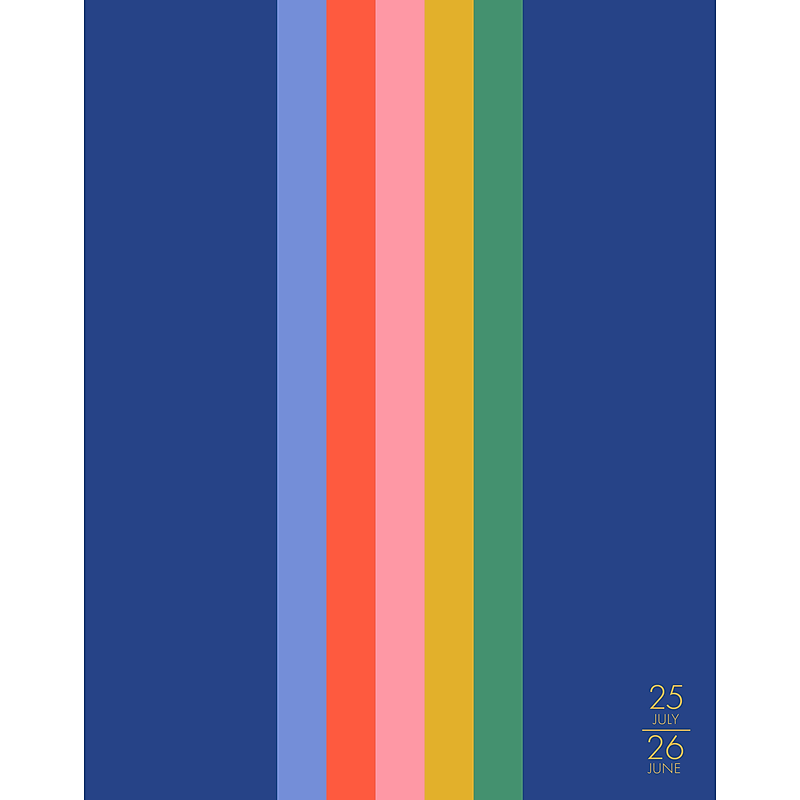2025-2026 Willow Creek Preppy Stripe 7.5" x 9.5" Academic Year Yearly Planner, Multicolored (55045) image 1