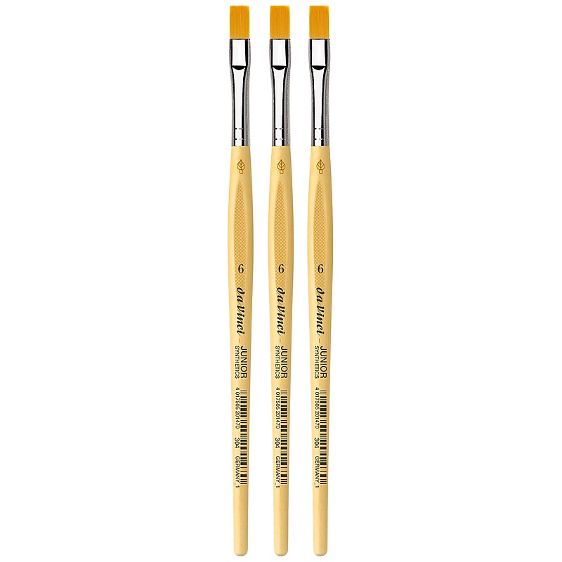 da Vinci JUNIOR Synthetics Tempera Synthetic Bristle Round, Size 6 Student Brush, 3/Pack (DVXVA3046-3) image 1