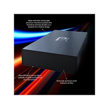 Fantom Drives GFORCE 3 Pro 16TB External USB 3.2 Gen 1/eSATA Hard Drive, Black (GFP16000EU3)