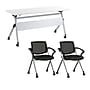 Bush Business Furniture Envision 60"W Foldable Training Room Table with 2 Chairs, White (NVS005WH)~#|#~39902E7B-D56A-4C4F-8297A113B799665D_sc7