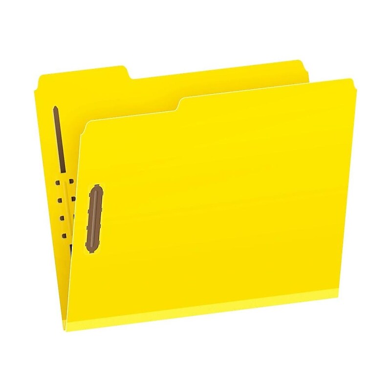 Pendaflex Recycled Pressboard Fastener Folders, 1/3-Cut Tab, Letter Size, Yellow, 25/Box (15939GW) image 1