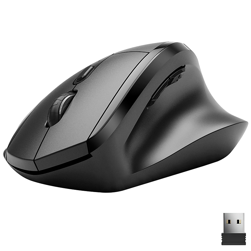 Delton S30 Wireless Ergonomic Optical Mouse, Black (DMERGS30-WB) image 1