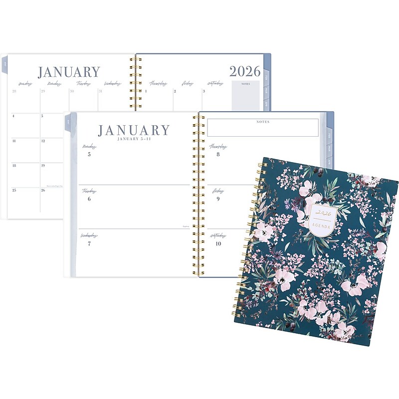 2026 Cambridge Leah Bisch Calista Floral 8.5" x 11" Weekly & Monthly Planner, Plastic Cover (AAGLB40905) image 1