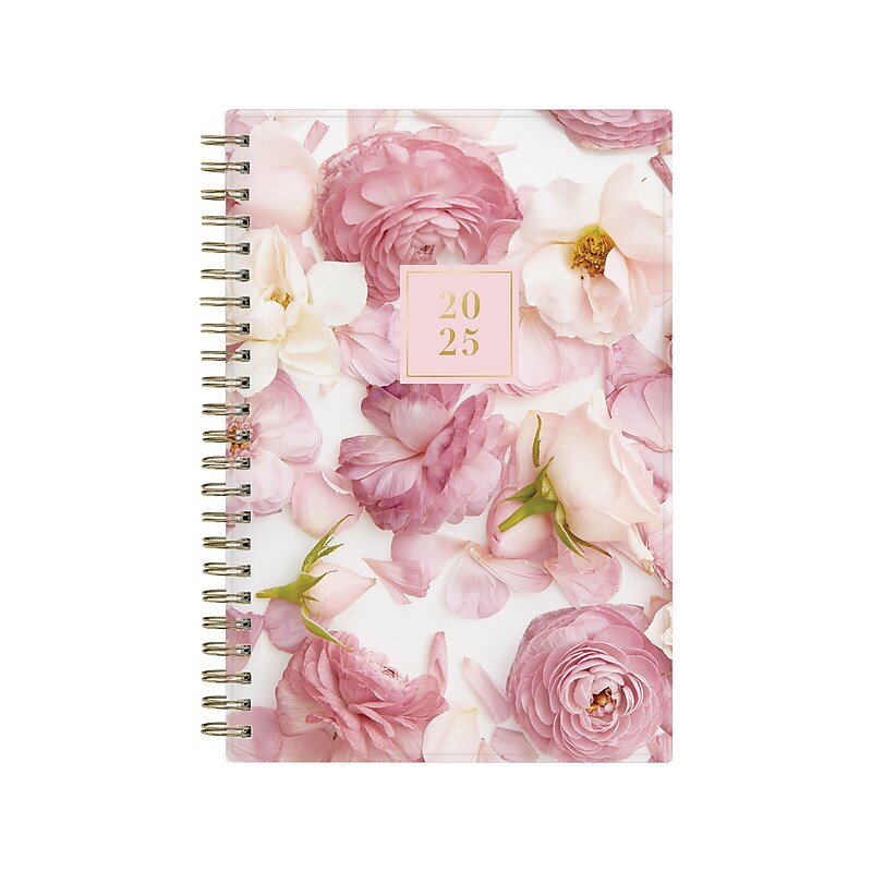 2025 Blue Sky Rachel Parcell Rose 5" x 8" Weekly & Monthly Planner, Plastic Cover, Multicolor (148189) image 1