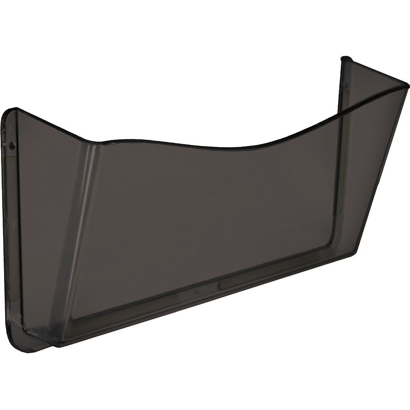 Azar Literature Holder, 14.625" x 7", Horizontal, Wall Mounted, Grey/Smoke, Plastic, 4/Pack (250035-SMK) image 1