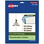 Avery Dissolvable Rectangle Multipurpose Labels, 11" x 4.25", Off-white, 50/Pack (94266)~#|#~39A15A66-5F72-4205-88FD8472E4C1920E_sc7