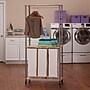Household Essentials 3-Section Rolling Laundry Sorter with Lid, Steel, Ashwood (7051-1)~#|#~39A22BCC-0193-47A2-A663EA08C5E88D34_sc7