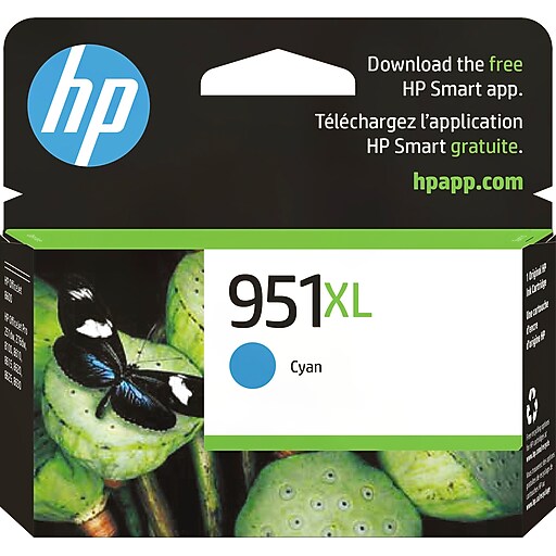 HP 951XL Cyan High Yield Ink Cartridge, Prints Up to 1,500 Pages