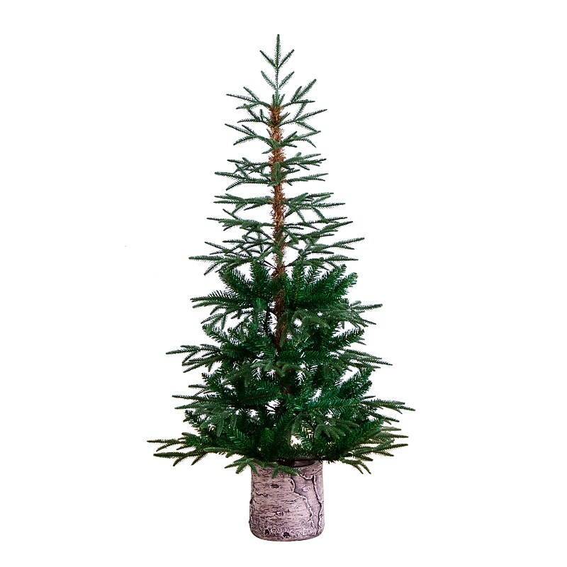 Nearly Natural 5' Artificial Woodland Fir Christmas Tree in Decorative Planter (T4796) image 1