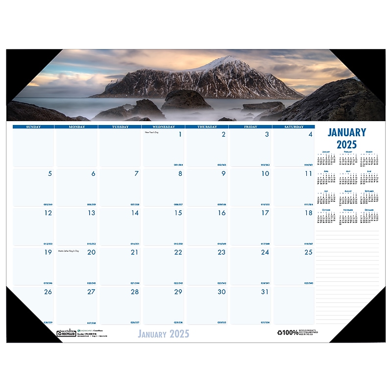 2025 House of Doolittle Earthscapes Coastlines 22" x 17" Monthly Desk Pad Calendar (178-25) image 1