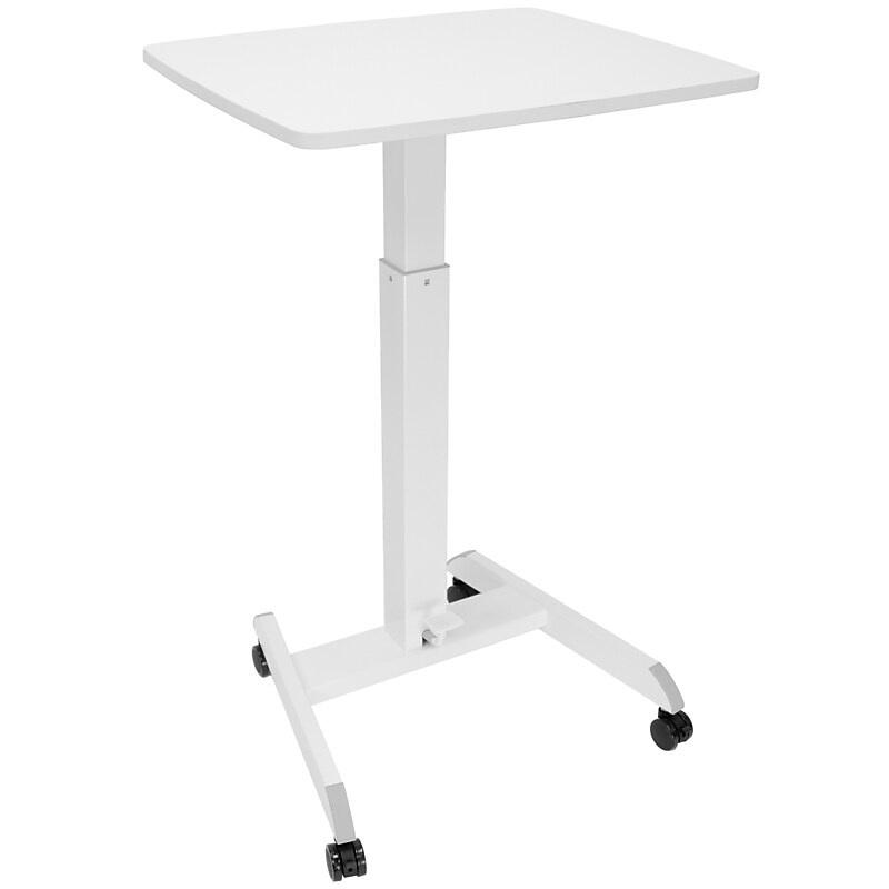 Mount-It! Height Adjustable Rolling Laptop Desk, Holds 17 lbs., White (MI-7997) image 1