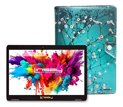 Linsay Octa Core 10.1″ Tablet, 128GB Storage, Android 15, Bundled with Flowers Marble Case and Stylus Pen (F10IPGCFL) Sansujyuku sansujyuku.com