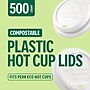 Perk™ Eco Compostable Plastic Hot Cup Lid, 10/12/16 Oz., White, 500/Carton (PK56218CT)~#|#~39C93ADF-38E2-44D9-AE492959940CF778_sc7