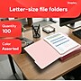 Staples File Folders, 1/3-Cut Tab, Letter Size, Assorted, 100/Pack (ST22953-CC)~#|#~39C9EDC7-EFAA-4368-A197C768C4C35F47_sc7