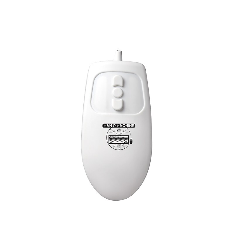 Man & Machine Mighty Ergonomic Ambidextrous Optical USB Mouse, White (MM/W5) image 1