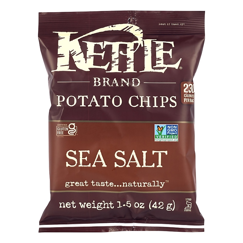 Kettle Brand Gluten Free Sea Salt Potato Chips, 1.5 oz., 24/Box (220-02567) image 1