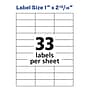 Avery Copier Address Labels, 1" x 2-13/16", White, 3300 Labels/Box (5351)~#|#~39DABBB5-035D-44F9-B8AEF8D42D795E52_sc7