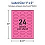 Avery Laser/Inkjet Oval Multipurpose Labels, 1" x 2", Bright Pink, 960/Pack (94053)~#|#~39E29E29-2776-46A2-AF1E29ED74F6A7E5_sc7
