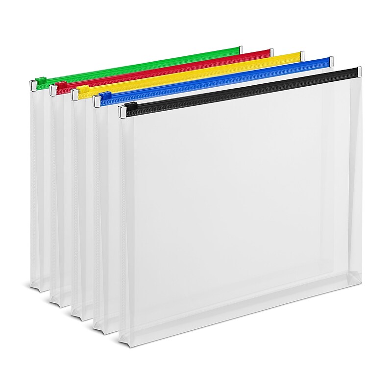 Staples Moisture Resistant Plastic File Pocket, Letter Size, Assorted Colors, 5/Pack (TR51842) image 1