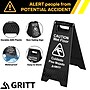 Gritt Commercial Safety "Caution Wet Floor" A-Frame/Sandwich Board Sign, 24"H, Black, 3/Pack (GRI184-BLK-3PK)~#|#~39F076A3-EEF5-477A-A8569411B6D4E578_sc7