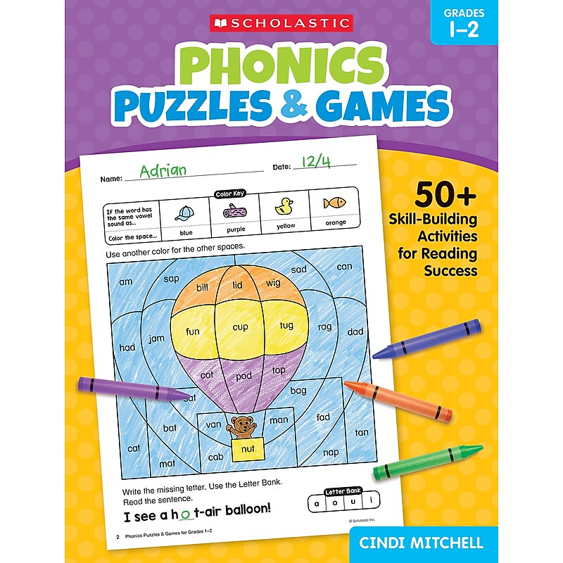 Phonics Puzzles & Games Activity Book for Grades 1-2 (SC-9781546113812) image 1