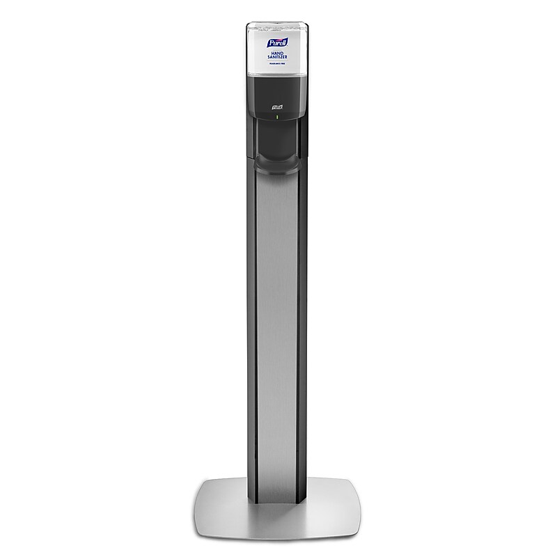 Purell Messenger ES 8 Automatic Floor Stand Hand Sanitizer Dispenser, Silver/Graphite (7318-DS-SLV) image 1