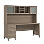 Bush Home Somerset 72"W Office Desk with Drawers and Hutch, Ash Gray (SET018AG)~#|#~39F7D43F-0138-443D-A5B65501CF6B52BA_sc7