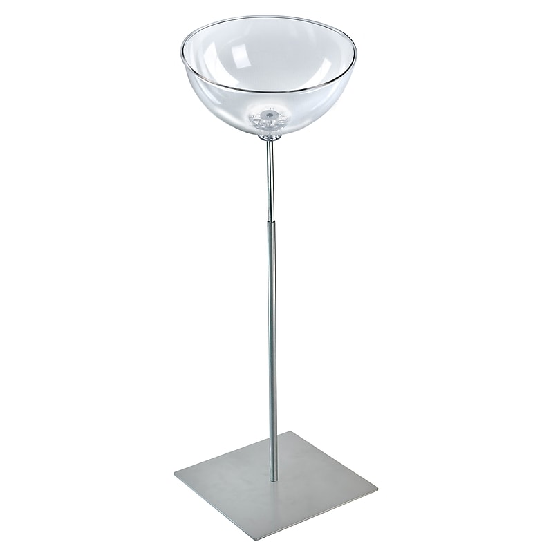 Azar 12" Bowl Floor Display, Silver/Clear (700972) image 1