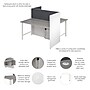 Bush Business Furniture Hustle 60"W 2 Person Back to Back Cubicle Panel Workstation, White/Platinum Gray (HUS023WHPG)~#|#~39FC85A8-5F34-4564-86E139897BF0BA86_sc7
