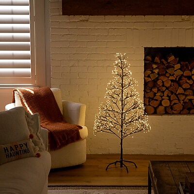 Nearly Natural Pre-Lit Artificial Halloween Black Starburst Tree - Thumbnail 2