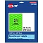 Avery Oval Multipurpose Labels, 1-1/8" x 2-1/4", Neon Green, 210/Pack (94054)~#|#~39FE15AB-8619-4BD5-A41AD6BA64054F95_sc7