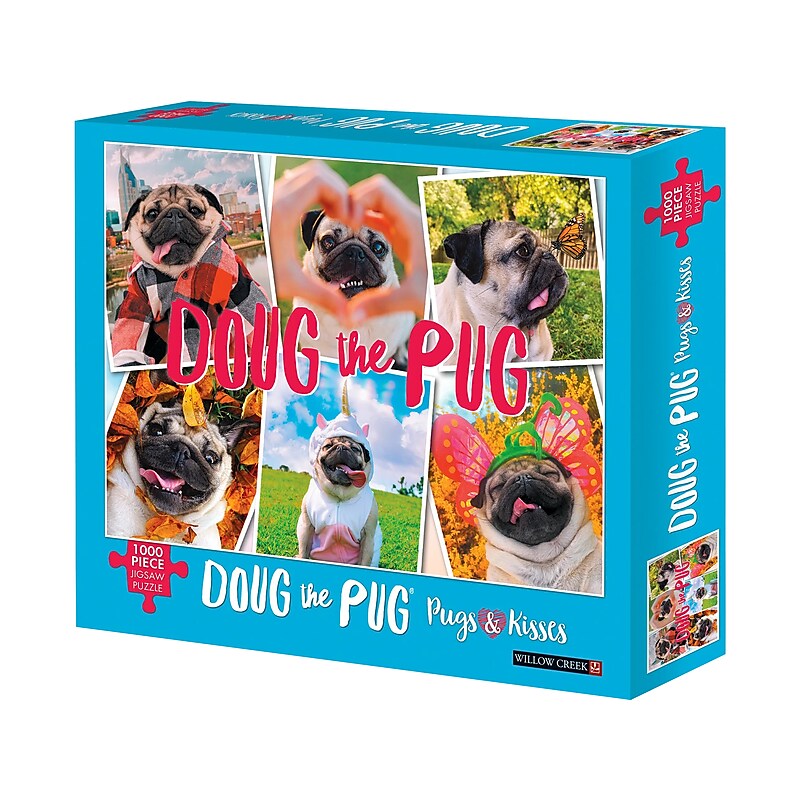 Willow Creek Doug the Pug: Pugs & Kisses 1000-Piece Jigsaw Puzzle (49168) image 1