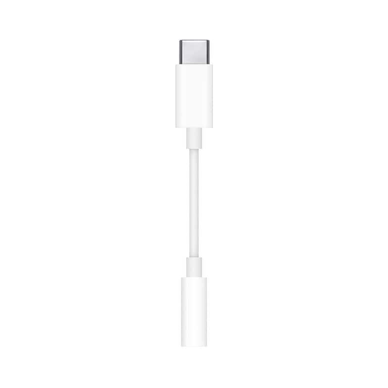 Apple USB-C to 3.5mm (mini-phone) Male to USB-C Female Headphone Jack Adapter, White (MW2Q3AM/A) image 1