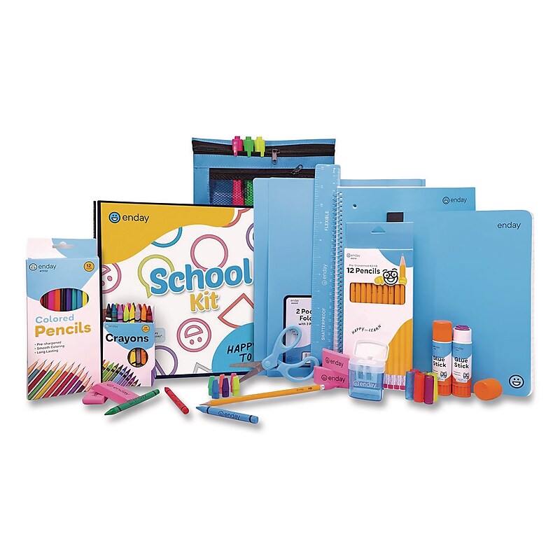 Enday Back to School Supplies Kit for Grades K-5, Blue (1314) image 1