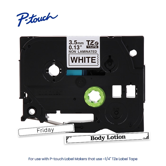 Brother P-touch Narrow Non-Laminated Label Tape, 9/64