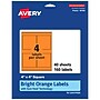 Avery Laser/Inkjet Multipurpose Square Labels, 4" x 4", Bright Orange, 160/Pack (94100)~#|#~3A0754F8-5F83-493B-975FF67E370023C2_sc7