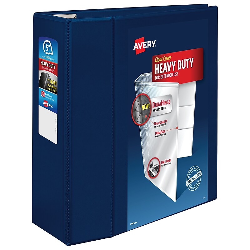Avery Heavy Duty 5" 3-Ring View Binders, D-Ring, Navy Blue (79806) image 1