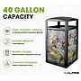 Alpine Industries Steel/PC Outdoor Trash Can with Dome Lid, 40 Gallon, Clear (471-40-CLR)~#|#~3A0CE34F-7C32-48C8-9DCB3FB3ECEEFFF0_sc7