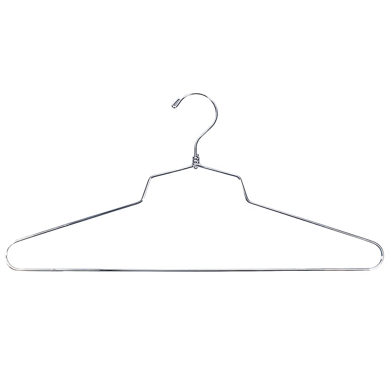 Nahanco 19" Metal Shirt/Dress Hanger, Chrome, 100/Pack (SLD-19) image 1