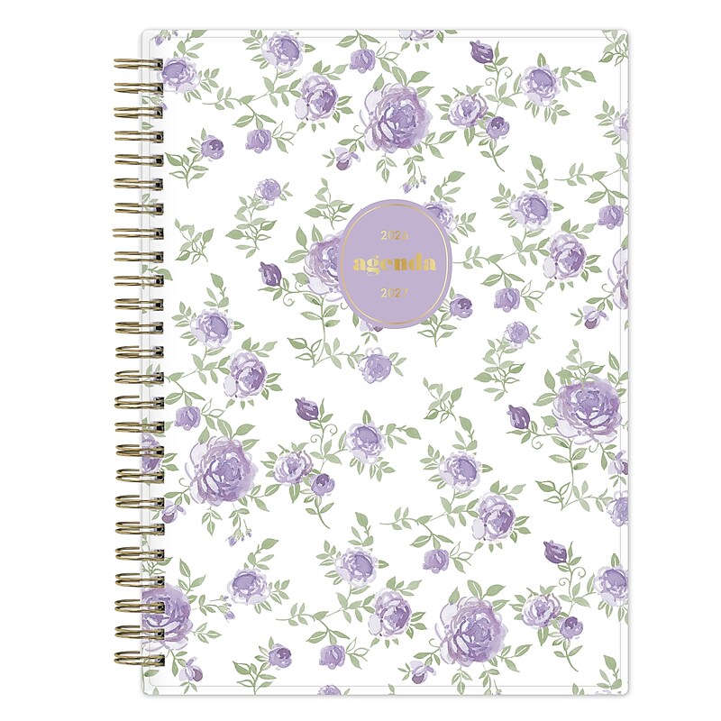 2026-2027 Blue Sky 6" x 8" Academic Year Weekly & Monthly Planner, Plastic Cover, Purple (161387) image 1