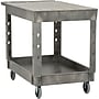 Nahanco 2-Shelf Plastic/Poly Mobile Utility Cart with Lockable Wheels, Gray (RUB452500)~#|#~3A15F345-5BF9-4D77-BE21C3B17ED90FF6_sc7