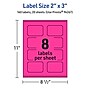 Avery Laser/Inkjet Rectangle Scalloped Multipurpose Labels, 2" x 3", Neon Magenta, 160/Pack (94267)~#|#~3A17A56C-A5DA-4E0B-878CD5E4A42DF82B_sc7