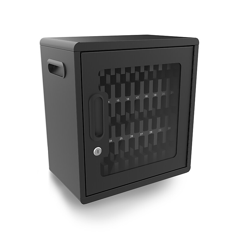 Luxor CellGuard Lockable 32-Unit Cell Phone Cabinet with Wall Mounting Kit, Black Powder Coated Steel (CHZZ002) image 1