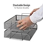 Mind Reader 2-Tier Stackable Paper Desk Tray, Metal, Silver, 2/Pack (DSTACK2-SIL)~#|#~3A1D1E60-1C92-4FE3-A27F1B953FDFD329_sc7