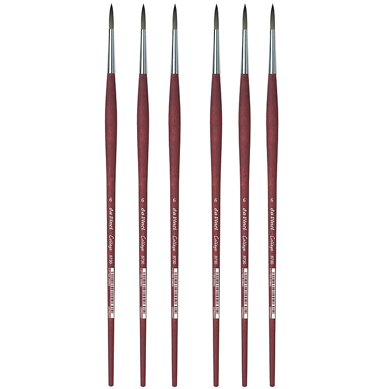 da Vinci COLLEGE Oil and Acrylic Synthetic Bristle, Round Brush, 6/Bundle (DVXVA87306-6) image 1