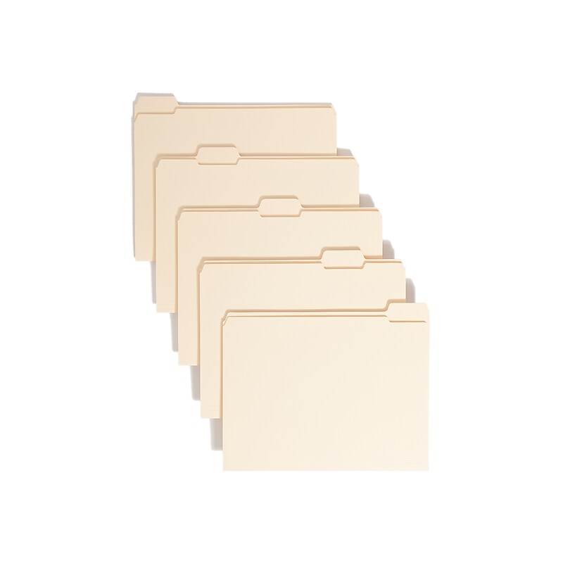 Smead File Folder, Reinforced 1/5-Cut Tab, Letter Size, Manila, 100/Box (10356) image 1