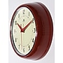 Infinity Instruments Round Retro Wall Clock, Aluminum, 9.5" (10940-RED)~#|#~3A2C8F6F-3CEC-4867-87A72A6F91929B2B_sc7
