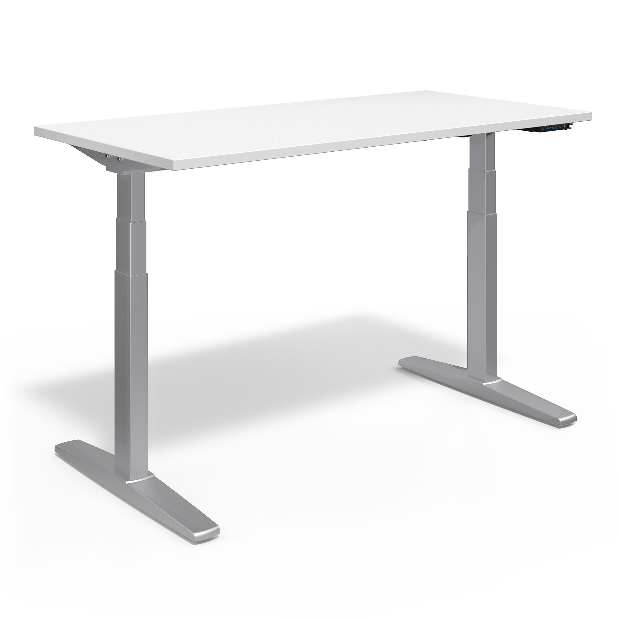 Workplace 2.0 55″W Electric Rectangular Adjustable Standing Desk with Micro Movements, White (WP62092) Simolary simolary.com
