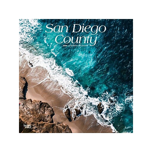 2024 BrownTrout San Diego County 12" x 12" Monthly Wall Calendar  (9781975467289) | Staples